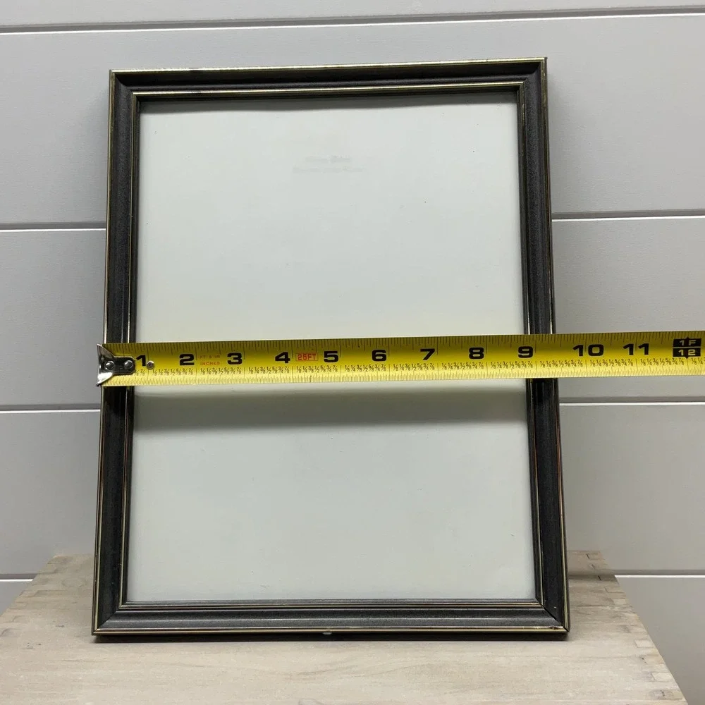 Black and Gold Trim 8x10 Picture Frame Tabletop Wall Mount Traditional Decor